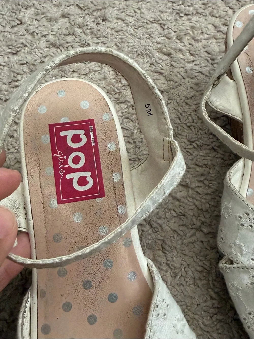 pop White Bow Dress Wedges for Kids
